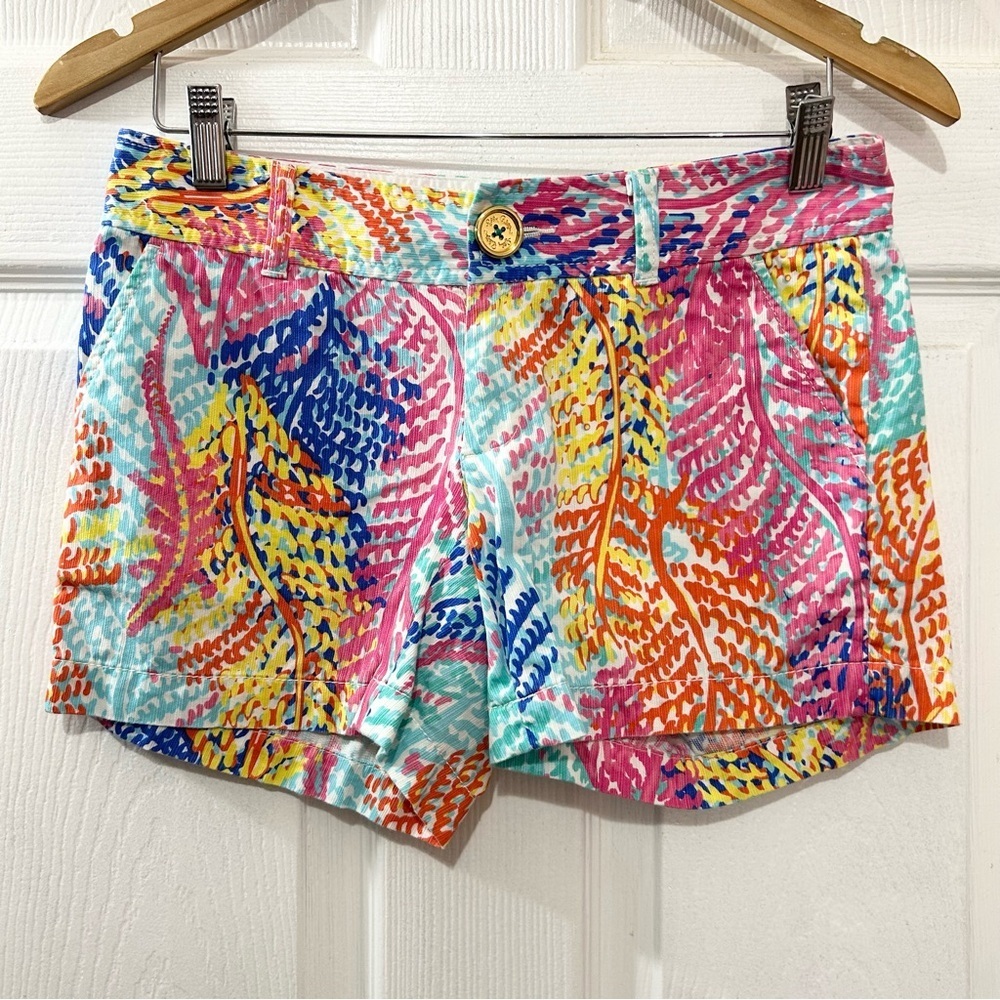Lilly Pulitzer Callahan Shorts. Women’s Let Minnow Print Multi Coral Reef. Sz 0
